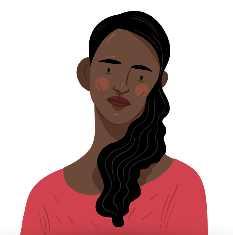 Woman deep in thought